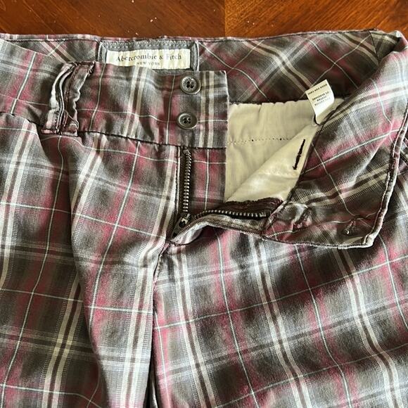 Abercrombie & Fitch Size 0 Plaid Bermuda Shorts with cuffs Preppy Long - Picture 4 of 8